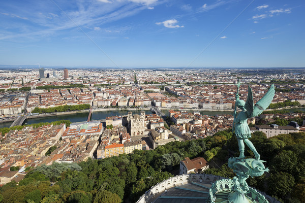 Ver Lyon topo árvore cidade Foto stock © vwalakte