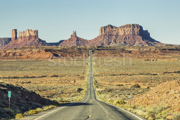 View of famous road to Monument Valley Stock photo © vwalakte