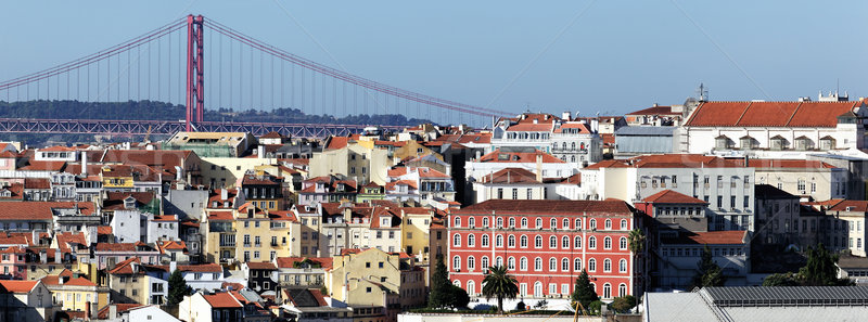 ストックフォト: パノラマ · 表示 · リスボン · ポルトガル · 市 · 通り