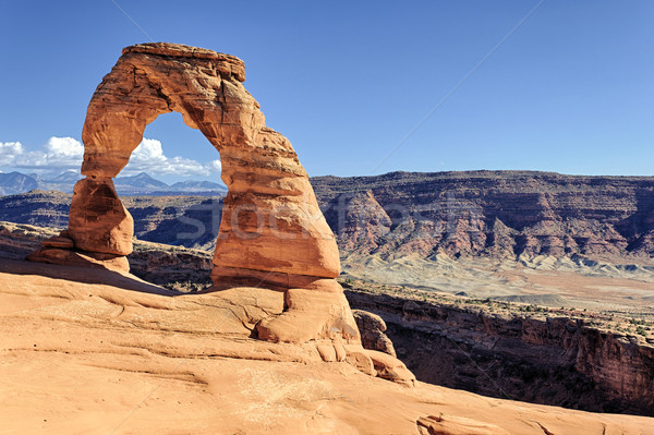 Sunset at famous Delicate Arch Stock photo © vwalakte