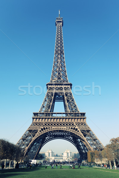 Eiffel tower with cross photographic processing  Stock photo © vwalakte