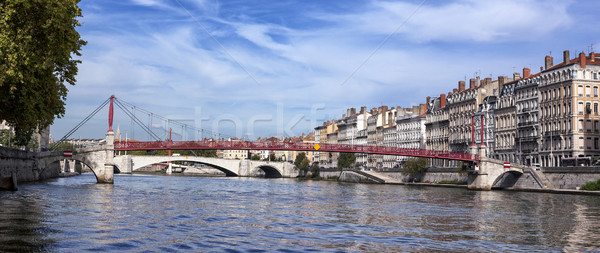 Panoramic view of Lyon with Saone river Stock photo © vwalakte