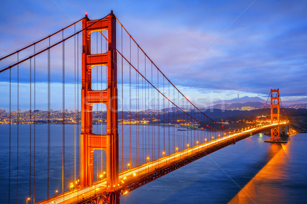 view of famous Golden Gate Bridge by night Stock photo © vwalakte