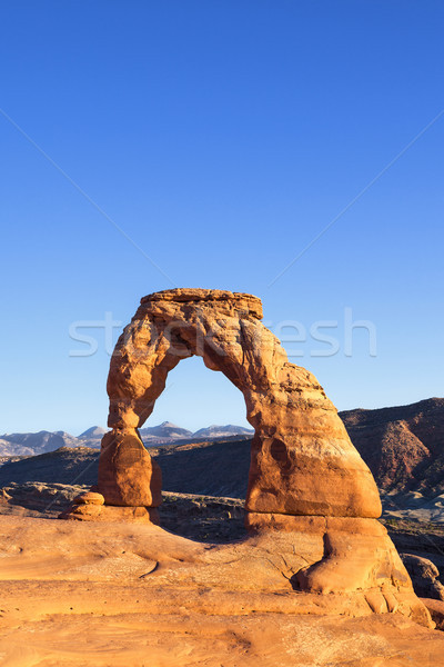 Vertical view of the famous Delicate Arch Stock photo © vwalakte