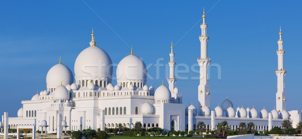 Panoramic view of famous Sheikh Zayed Grand Mosque Stock photo © vwalakte