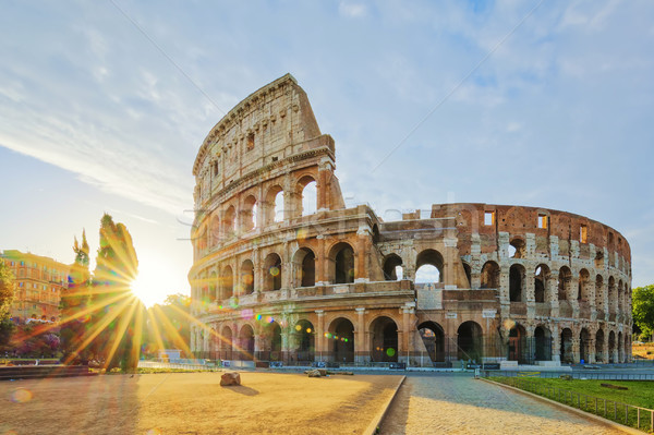 Foto stock: Coliseu · nascer · do · sol · Roma · manhã · sol · Itália