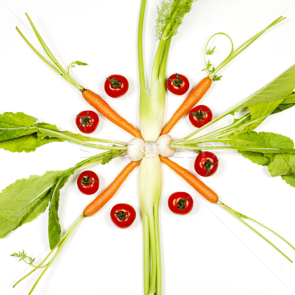 Turnip, carrot, tomato and celery Stock photo © vwalakte