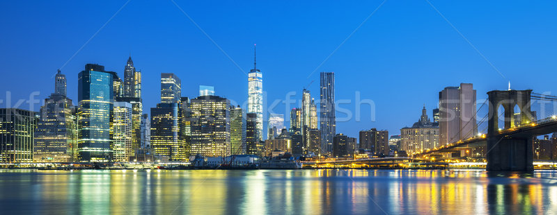 Panoramic view of New York City Manhattan midtown at dusk Stock photo © vwalakte