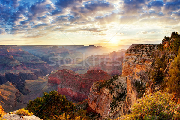 Grand Canyon sunrise orizzontale view viaggio parco Foto d'archivio © vwalakte