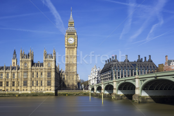 Big Ben case parlament Londra apă oraş Imagine de stoc © vwalakte