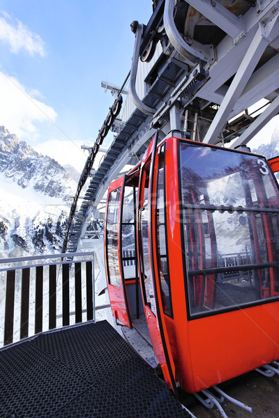 red cable car in winter  Stock photo © vwalakte