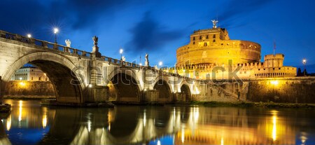 Zamek święty anioł most rzeki Rzym Zdjęcia stock © vwalakte