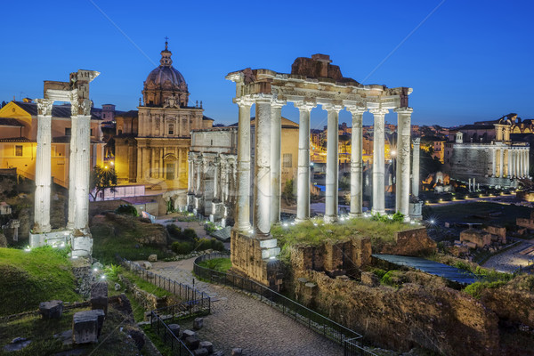 Beroemd ruines forum heuvel Rome Italië Stockfoto © vwalakte