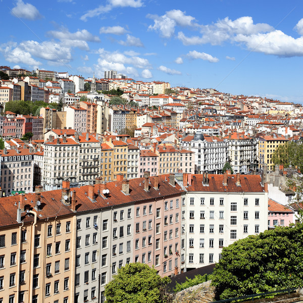 famous colored Lyon district Stock photo © vwalakte