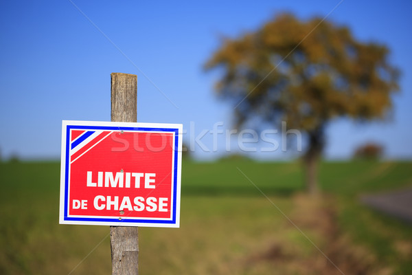 Nie polowanie podpisania Francja charakter Zdjęcia stock © vwalakte