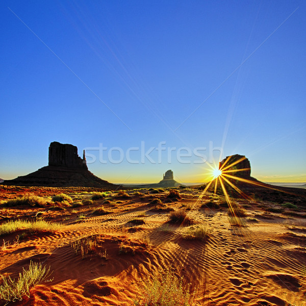 Monument Valley at sunrise, USA Stock photo © vwalakte