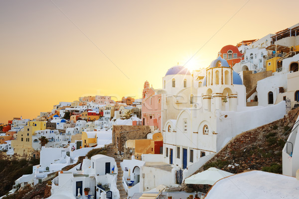 View of Oia at sunset Stock photo © vwalakte