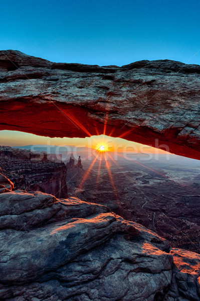 vertical view of Sunrise at Mesa Arch  Stock photo © vwalakte
