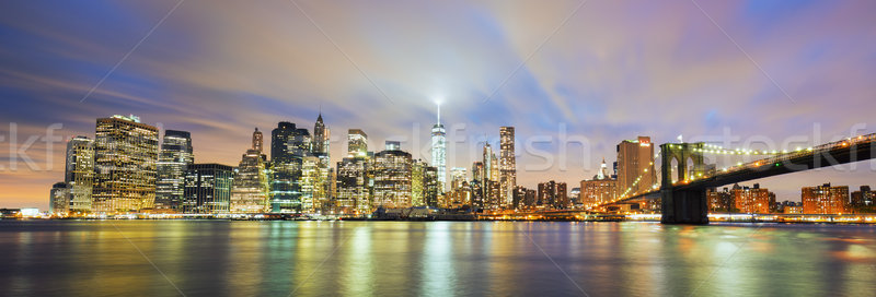 Panoramic view of New York City Manhattan midtown at dusk Stock photo © vwalakte