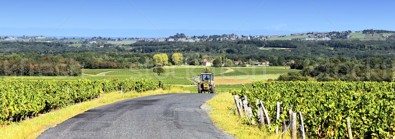 Français pays tracteur route automne panoramique [[stock_photo]] © vwalakte