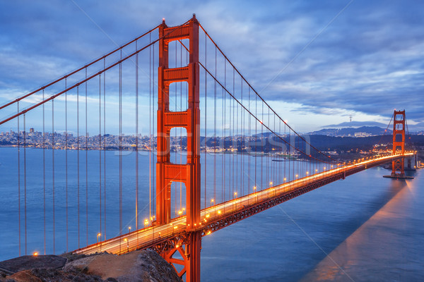 San Francisco notte noto Golden Gate Bridge USA cielo Foto d'archivio © vwalakte