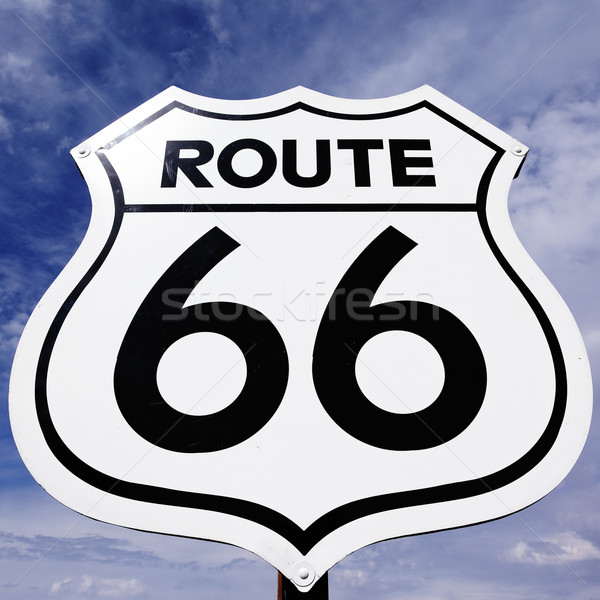 Route 66 старые антикварная ностальгический знак небе Сток-фото © vwalakte