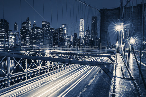 Brooklyn Bridge at night Stock photo © vwalakte