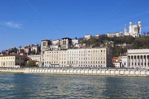 Foto stock: Ver · Lyon · rio · França · céu · cidade