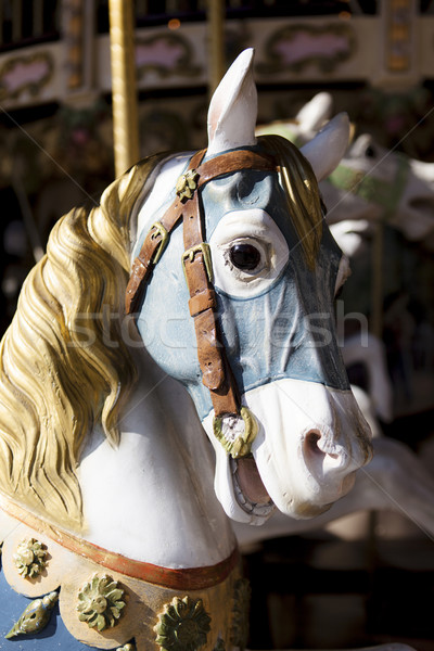 Carrusel caballo primer plano diversión carnaval Foto stock © vwalakte