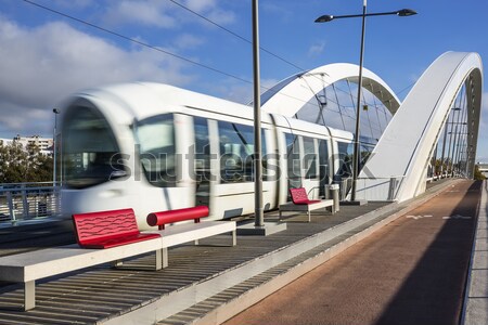 Tram on the bridge Stock photo © vwalakte