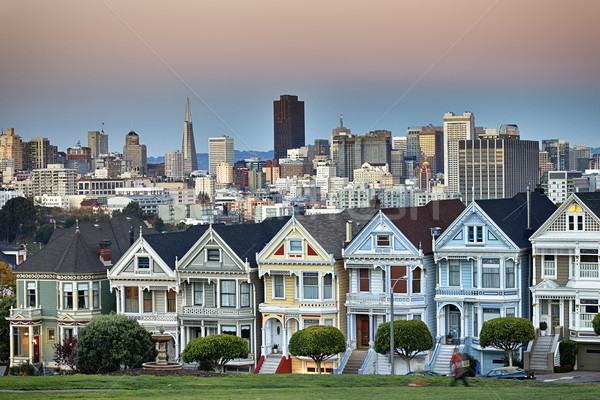 Foto stock: Vista · cuadrados · crepúsculo · San · Francisco · carretera · viaje