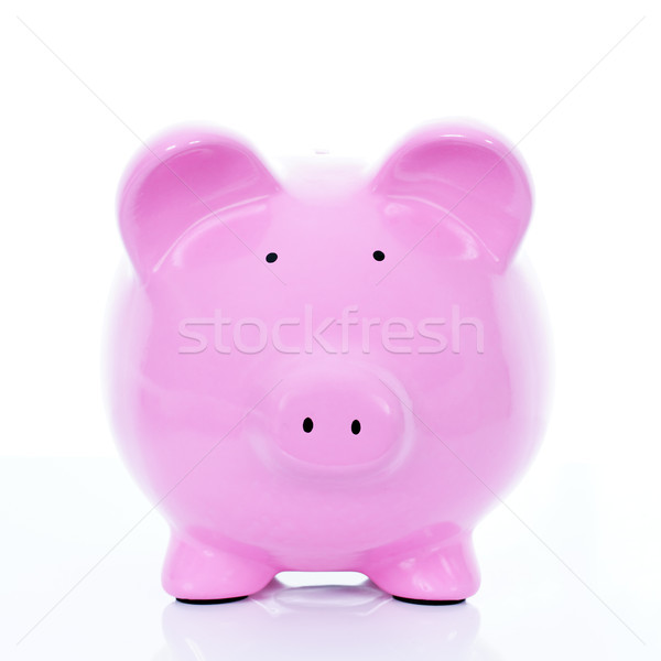 Isolado rosa piggy bank branco negócio Foto stock © vwalakte