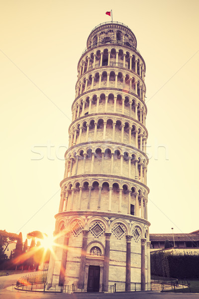 Stock photo: Pisa leaning tower, special photographic processing