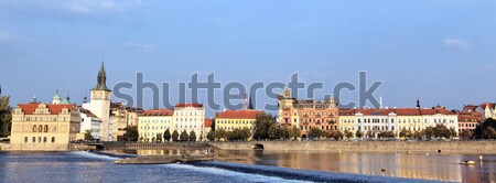 Panoramic view from the river in Prague.  Stock photo © vwalakte