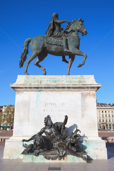 Famous Equestrian statue of Louis XIV Stock photo © vwalakte