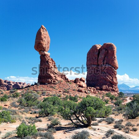 Famoso vermelho rochas panorama parque Utah Foto stock © vwalakte