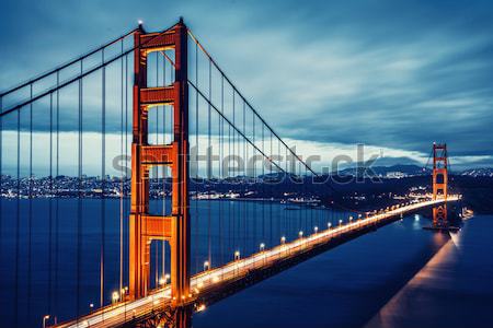 [[stock_photo]]: Golden · Gate · Bridge · nuit · San · Francisco · USA · plage · ciel