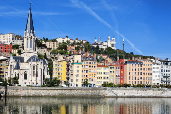Horizontal ver rio Lyon cidade França Foto stock © vwalakte