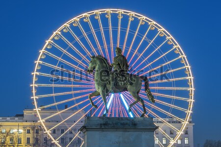 View of Place Bellecour by night Stock photo © vwalakte