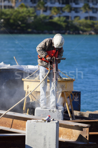 Man working with jackhammer Stock photo © vwalakte