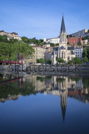 Panorâmico ver rio Lyon França água Foto stock © vwalakte