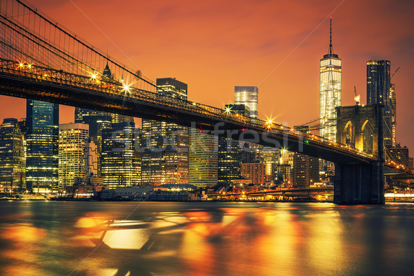 New York City Manhattan midtown at sunset Stock photo © vwalakte