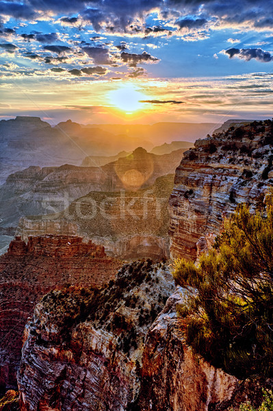 Grand Canyon sunrise tramonto viaggio silhouette parco Foto d'archivio © vwalakte