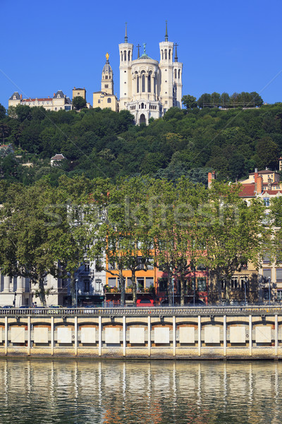 Stockfoto: Lady · Lyon · Frankrijk · hemel · water