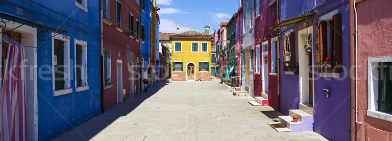 Panorâmico ver colorido rua Veneza Itália Foto stock © vwalakte