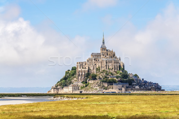 Normandia kilátás Franciaország égbolt kő kastély Stock fotó © w20er