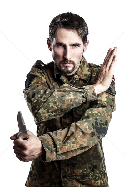 Self defense instructor with knife Stock photo © w20er