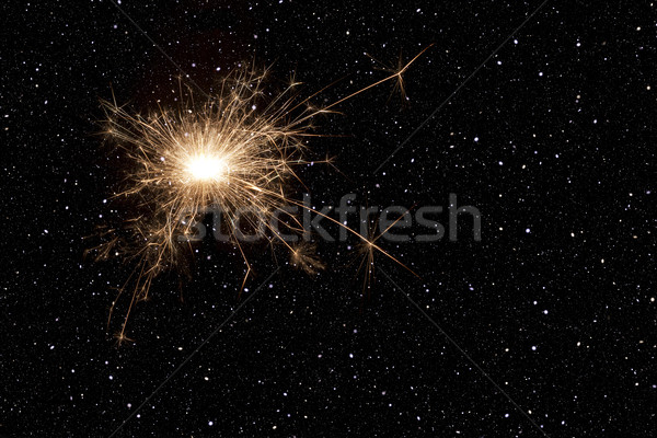 Havai fişek görüntü yanan Yıldız yangın doğum günü Stok fotoğraf © w20er