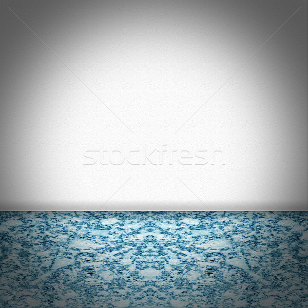 Сток-фото: пустой · комнате · синий · мрамор · полу · белый · стены
