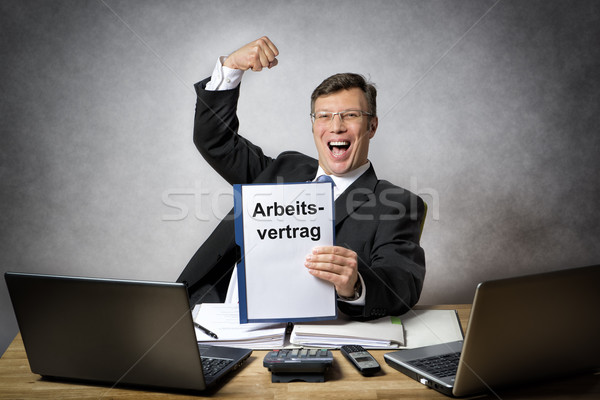 Business man with employment contract Stock photo © w20er